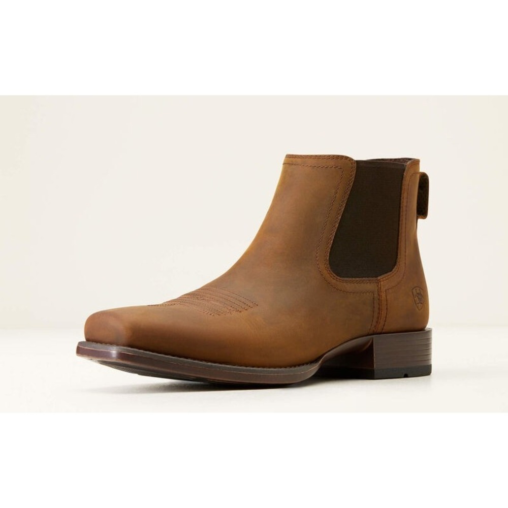 Ariat® (Men's 9 D) Booker™ Ultra Western Chelsea Boot, Oily Distressed Tan